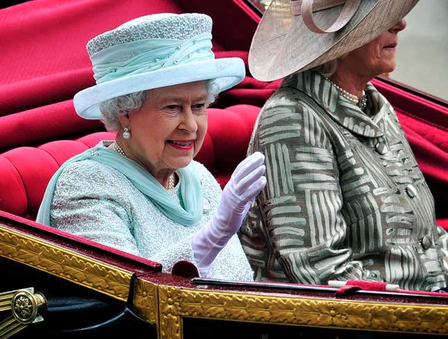 Image for article titled Diamond Jubilee Marred By Drunken Queen Elizabeth II Encouraging Guests To Fuck