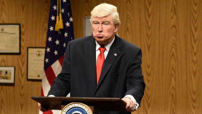 Image for article titled Alec Baldwin says Trump doesn&#39;t deserve better than his shitty impression