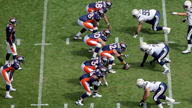 Image for article titled Broncos Offensive Line Hoping Uniforms Make Them Look Fat
