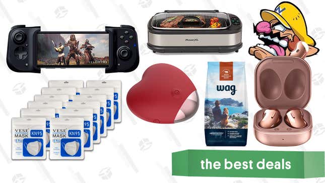 Image for article titled Tuesday&#39;s Best Deals: Samsung Galaxy Buds Live, KN95 Masks, Razer Kishi, Wag Dog Food, Roomba i6+, Power XL Smokeless Grill, Don&#39;t Text Your Ex Vibe, and More