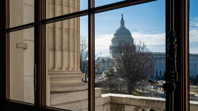 The Capitol Dome is seen from the Russell Senate Office Building in Washington, D.C.
