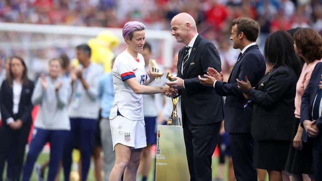 Image for article titled Megan Rapinoe On Fans Booing FIFA President: &#39;A Little Public Shame Never Hurt Anybody&#39;