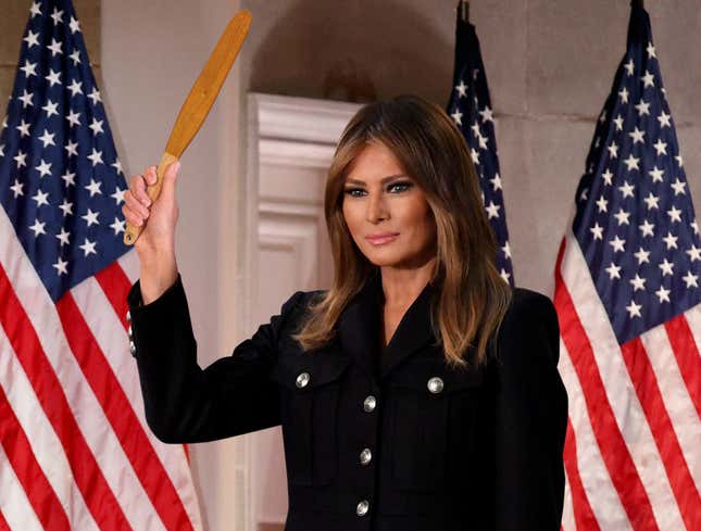 Image for article titled Melania Spanks 10-Year-Old Bully With Paddle During RNC Speech To Promote ‘Be Best’ Campaign