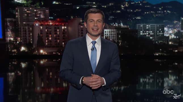Image for article titled Let the Soothing Drone of Mayor Pete Guest-Hosting Jimmy Kimmel Live! Calm You