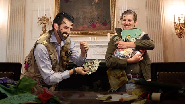 Image for article titled Trump Boys Counter Chinese Currency Manipulation By Adding Extra Zeros To $20 Bills