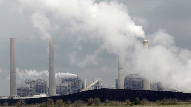 Smoke rises from the plant in Texas where the Petra Nova project was located.