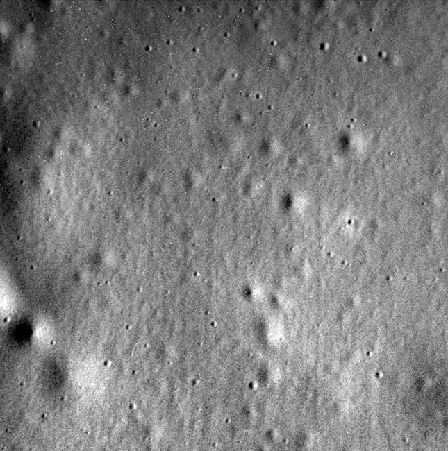 Messenger imaged a stretch of crater on its way towards impact.
