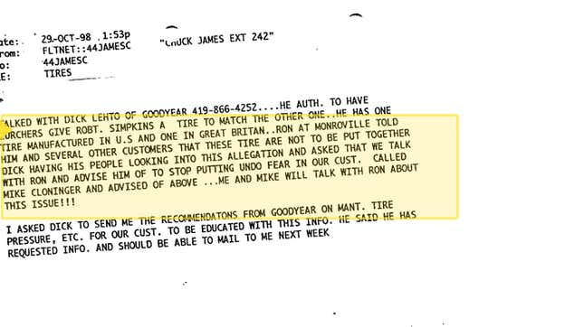 An internal Fleetwood memo.