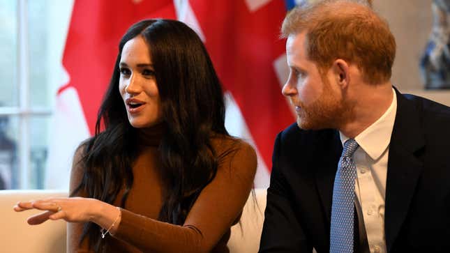 Prince Harry, Duke of Sussex and Meghan, Duchess of Sussex during their visit to Canada House in Canada, on January 7, 2020, in London, England.