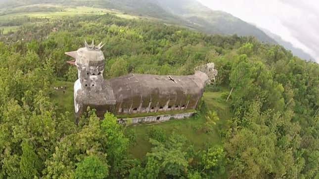 This Bizarre Abandoned Church Is Shaped Like a Giant Chicken