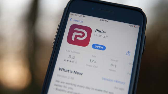 Image for article titled Parler Sues Amazon Over Supposed Antitrust Violation