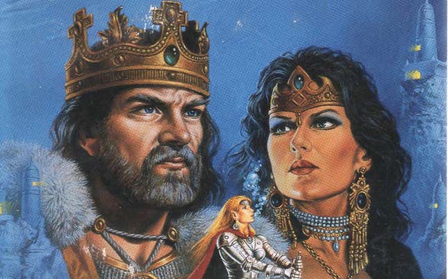 Here’s future king Tristan and future queen Robyn from Clyde Caldwell’s cover of The Coral Kingdom, part of Niles’ Druidhome trilogy.