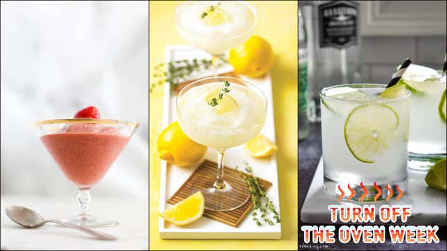 L-R: Strawberry Bang, Lemon-Thyme Slushie, Frozen Gin and Tonic