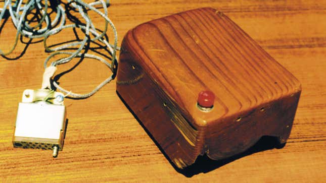 An early version of the computer mouse.