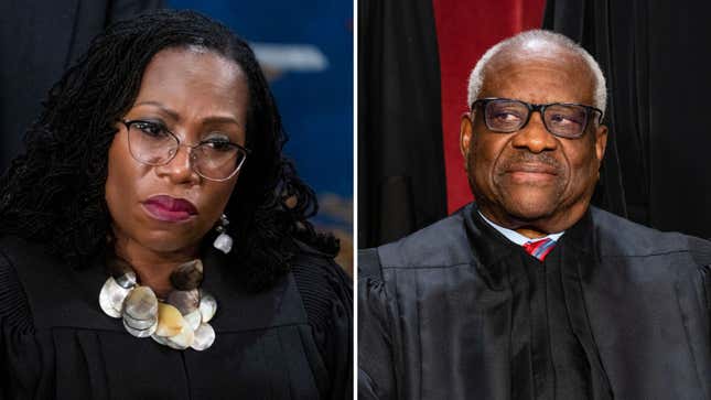 Image for article titled Ketanji Brown Jackson Skewers Clarence Thomas in SCOTUS&#39; Affirmative Action Ruling