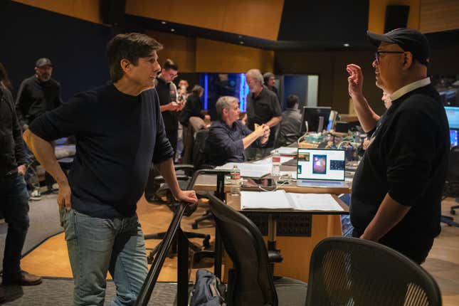 Composer Thomas Newman with director Peter Sohn