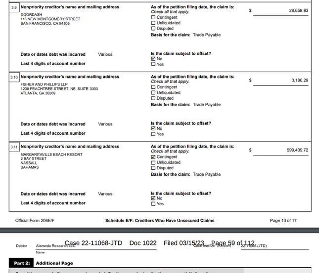 Screenshot of legal document