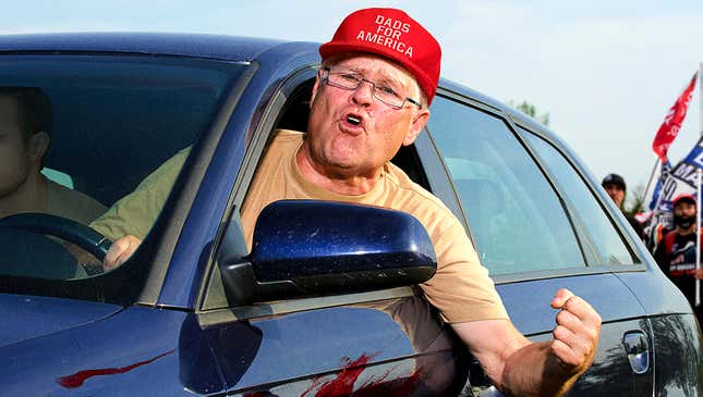 Image for article titled Report: Some Group Called ‘Dads For America’ Currently Running Over Your Kid’s Teacher With A Car