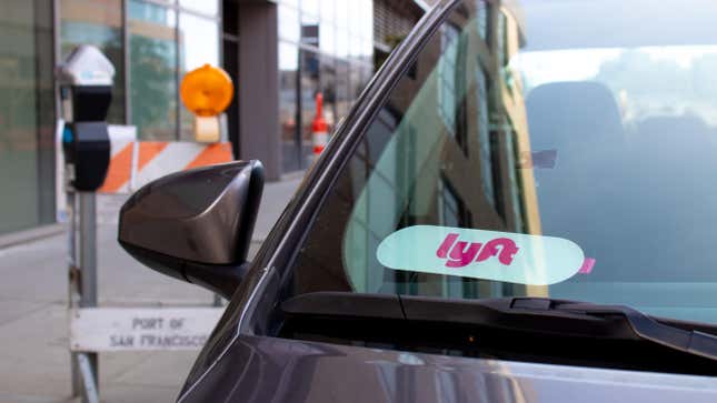 Stock photo of car with Lyft decal