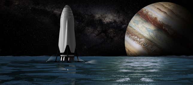 A brief stop on one of Jupiter’s moons.