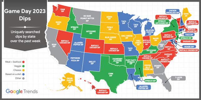 Most popular Super Bowl party foods by state, according to Google