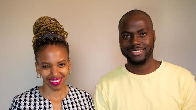 A picture of Indira Tsengiwe and Isaac Tshiteta, co-founders of BlueAvo