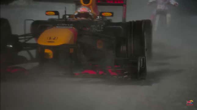 Image for article titled Watch Max Verstappen Chill Out With An F1 Car On Ice