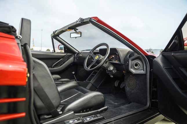 Interior view of red Ferrari Testarossa Pininfarina Spider "Special Production"