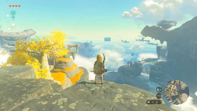Link stares out into Zelda: Tears of the Kingdom's open-world in Nintendo's upcoming Switch exclusive.