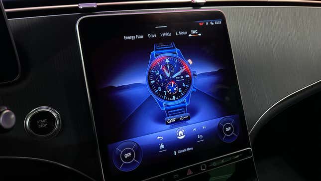 Image for article titled The 2023 Mercedes-AMG EQE Has a Virtual IWC Pilot&#39;s Watch In the Dashboard That&#39;s Sure to Make Watch Nerds Mad