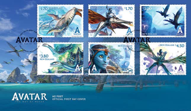 Image for article titled New Zealand Celebrates Avatar: The Way of Water With These Stunning Stamps