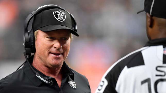 Jon Gruden would be facing actual consequences if the NFL or Mark Davis’ Raiders cared enough to act on their supposed commitment to inclusion. 