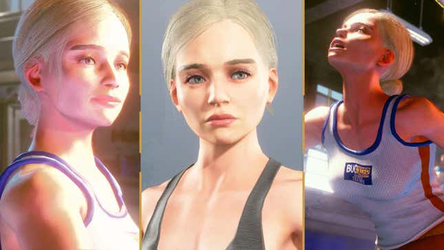 Im Spiel Wird Eine Street Fighter-Figur Gezeigt, Die Wie Emilia Clarke Aussieht.