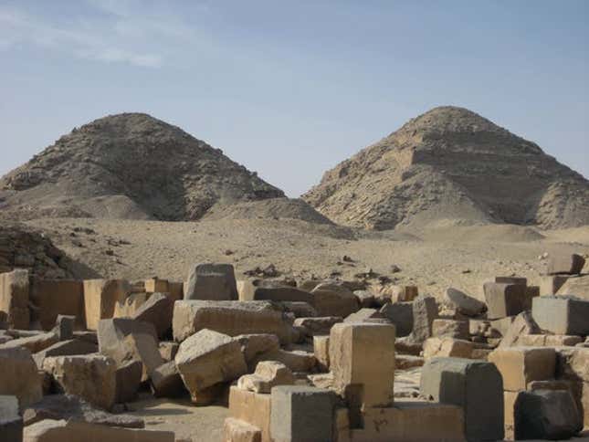 The Abusir pyramids and necropolis remains.