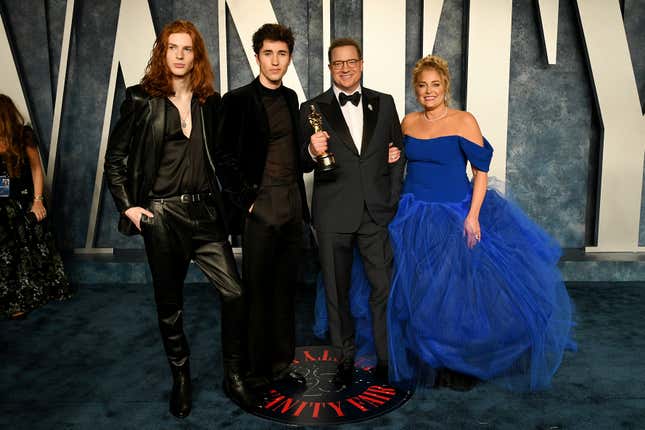 2023 Oscars Afterparty: Brendan Fraser and family at the 2023 Vanity Fair Oscar Party