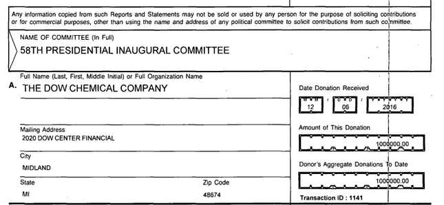 Image for article titled Dow gave Trump $1 million, then asked his administration to “set aside” safety tests on its pesticides