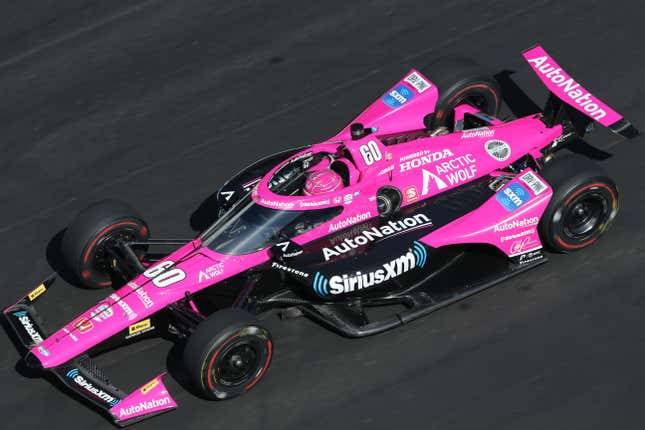 Simon Pagenaud in his No. 60 Meyer Shank Racing Honda during practice for the 2022 Indy 500