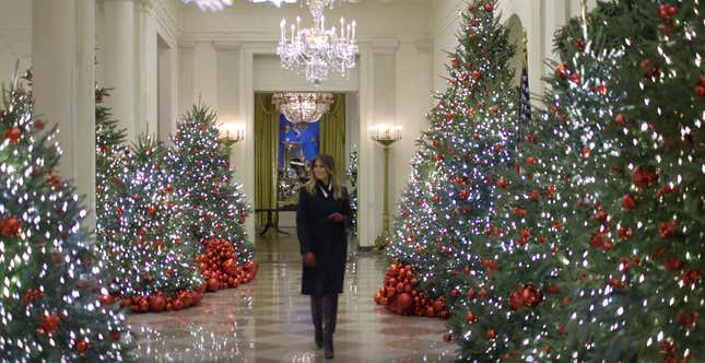 Image for article titled The White House’s scary Christmas decorations are back