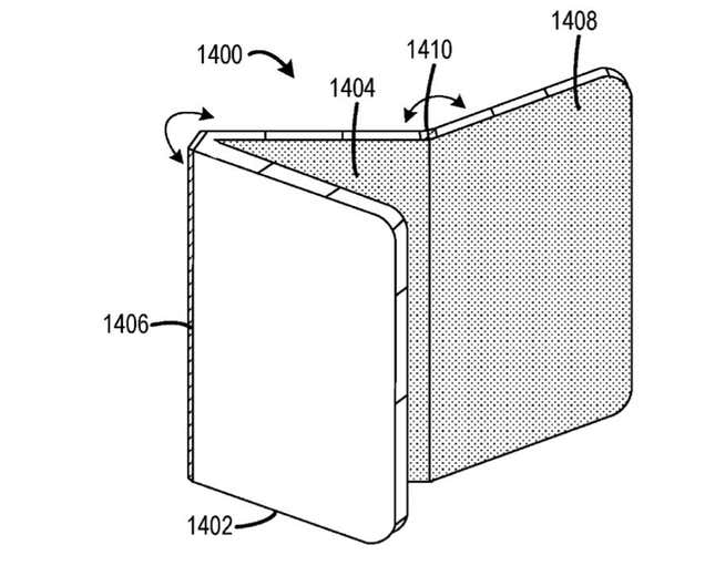 Imagen para el artículo titulado El concepto de teléfono con triple pantalla de Microsoft es tan ridículo que necesito probarlo