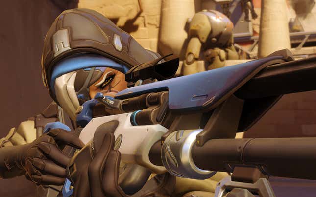Ana gazes into the scope of her rifle.