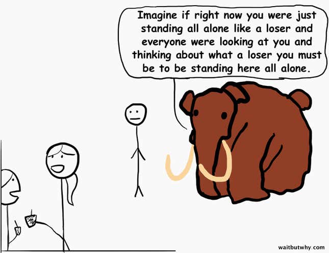 mammoth making guy self-conscious