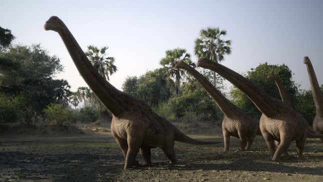 A herd of Rapetosaurus connected Madagascar.