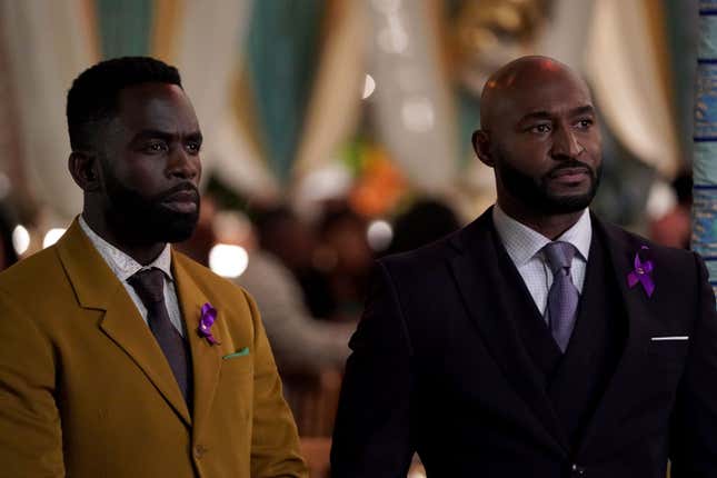Jimmy Akingbola (Geoffrey) and Adrian Holmes (Phillip Banks) star in ‘Bel-Air’.