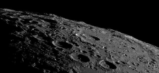 A wide view of the Moon's southern surface.
