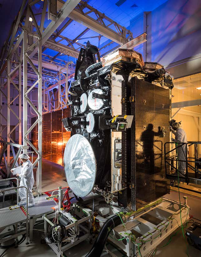 AEHF SV4 Solar Wing installation and deployment before ship to Cape for launch