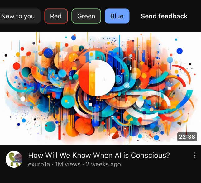 Image for article titled YouTube Lets You Sort Videos By Color Now, for Some Reason