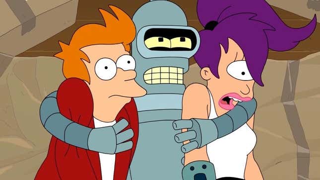 Fry, Bender, and Leela from Futurama