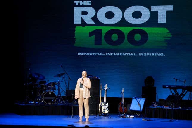 NEW YORK, NEW YORK - DECEMBER 08: The Root Editor-in-Chief Vanessa De Luca speaks onstage during the 13th Annual Root 100 Gala at The Apollo Theater on December 08, 2022 in New York City. 