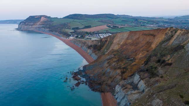 The gigantic rockfall along the Dorset Coast. 