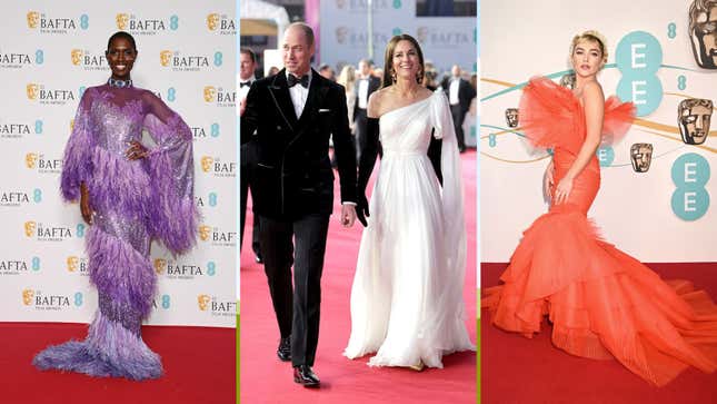 Image for article titled BAFTAs Red Carpet 2023: Prince William and Kate Middleton Mingle With Hollywood Royalty